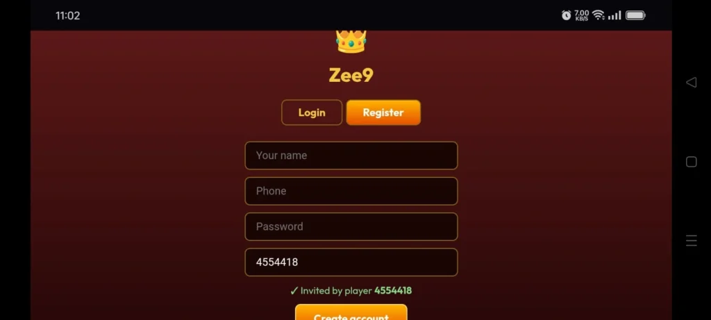ZEE999 Game Register