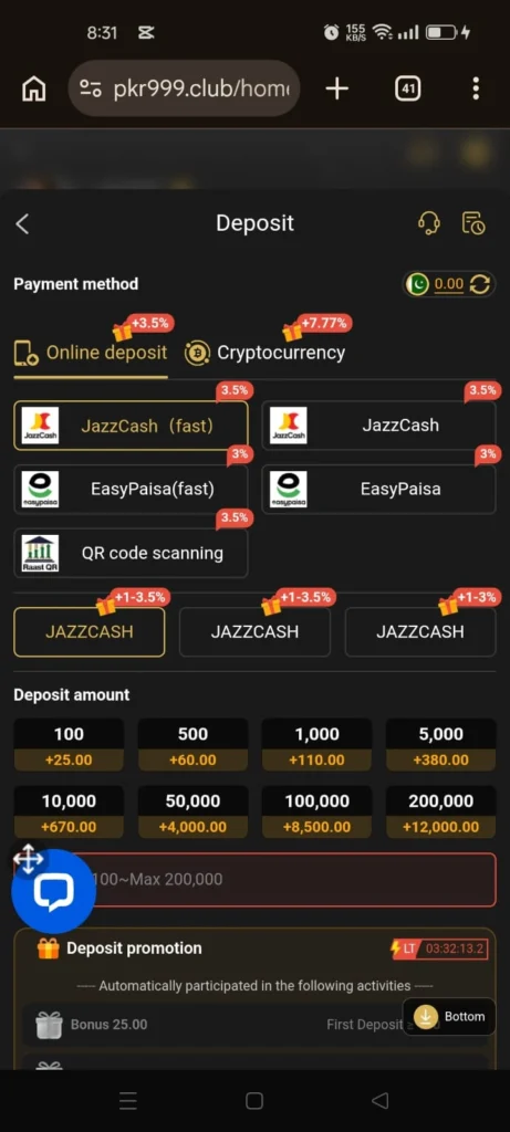 pkr999 Game deposit