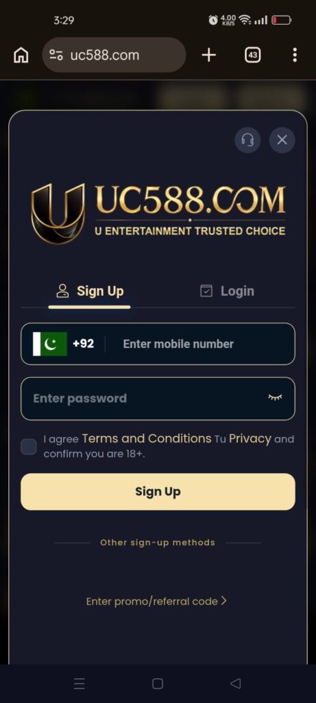 UC588 Game sign up